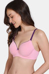 Zivame Beautiful Basics Padded Wired 3/4th Coverage T-Shirt Bra - Prism Pink — thumbnail 4